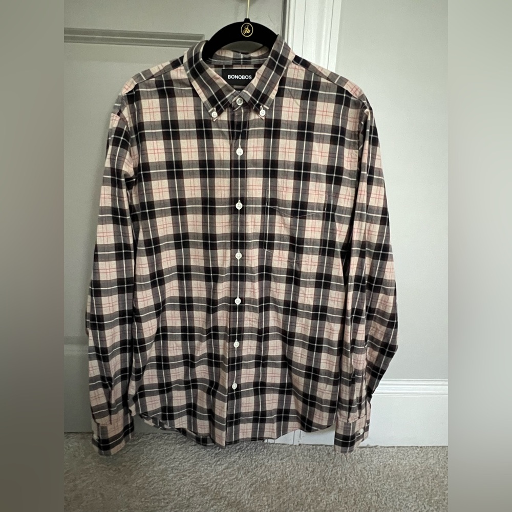 Bonobos Brown Plaid Button Down (M - Slim Fit)